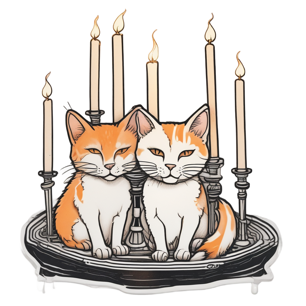 Candelabra with Cat — victorian gothic stickers