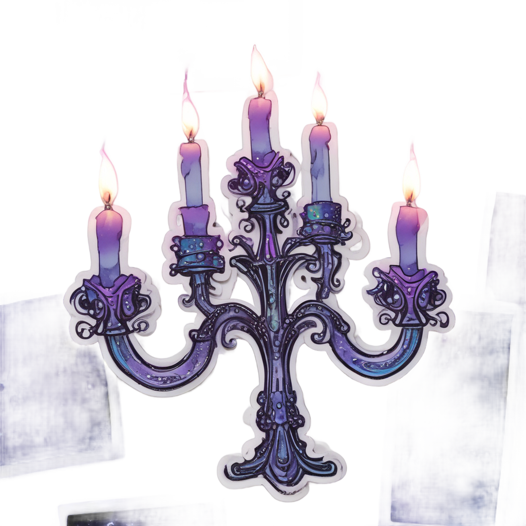 Candelabra with Galaxy Flames — victorian gothic stickers