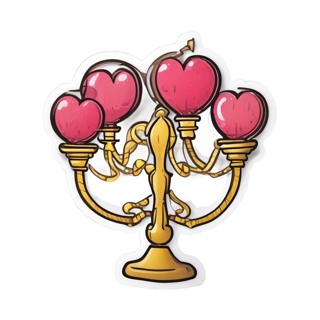 Candelabra With Heart Balloon — victorian gothic stickers