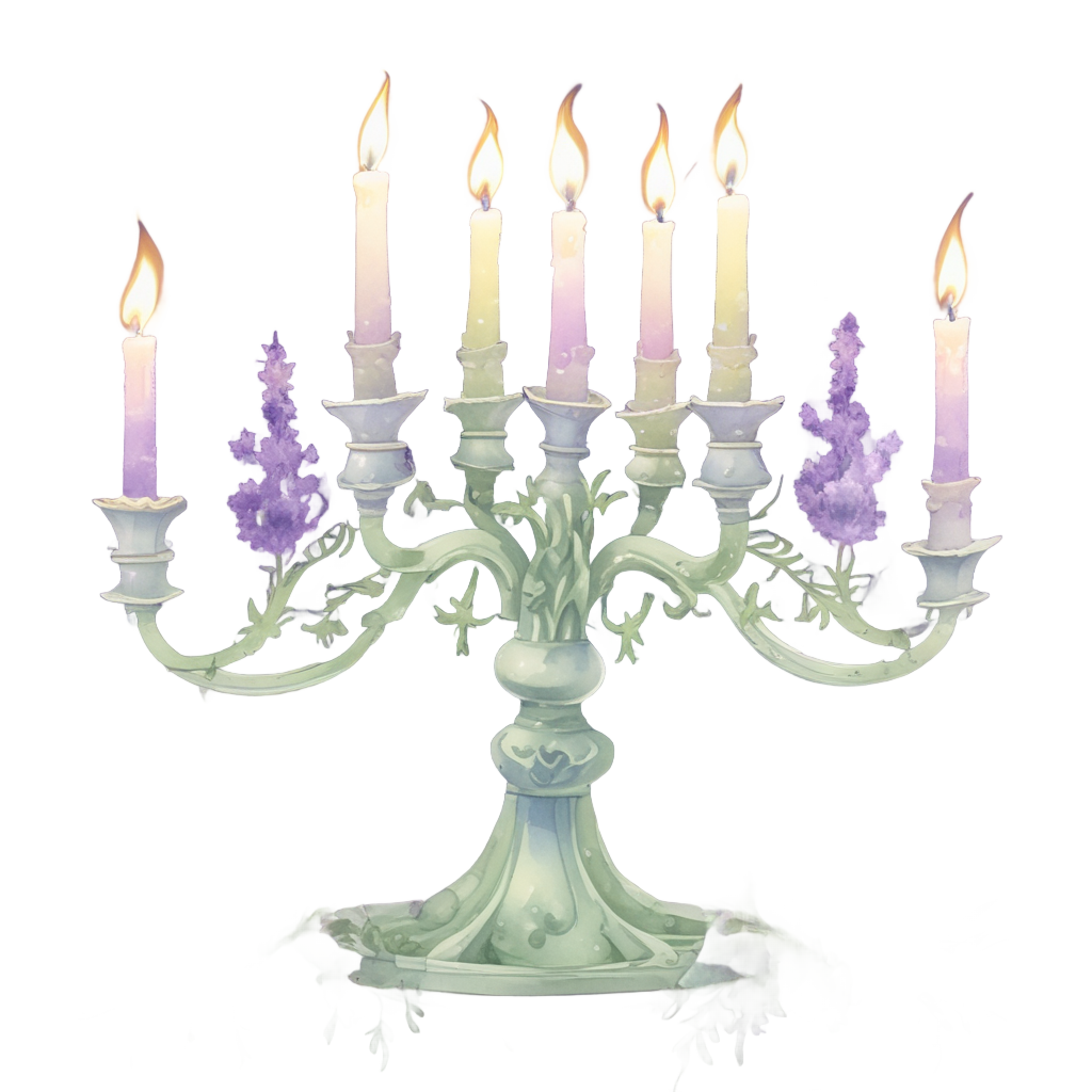 Candelabra with Lavender — victorian gothic stickers