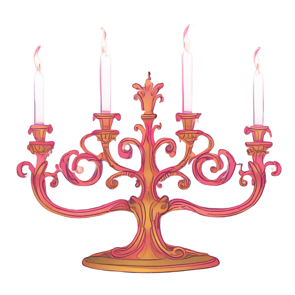 Candelabra with Neon Crown — victorian gothic stickers