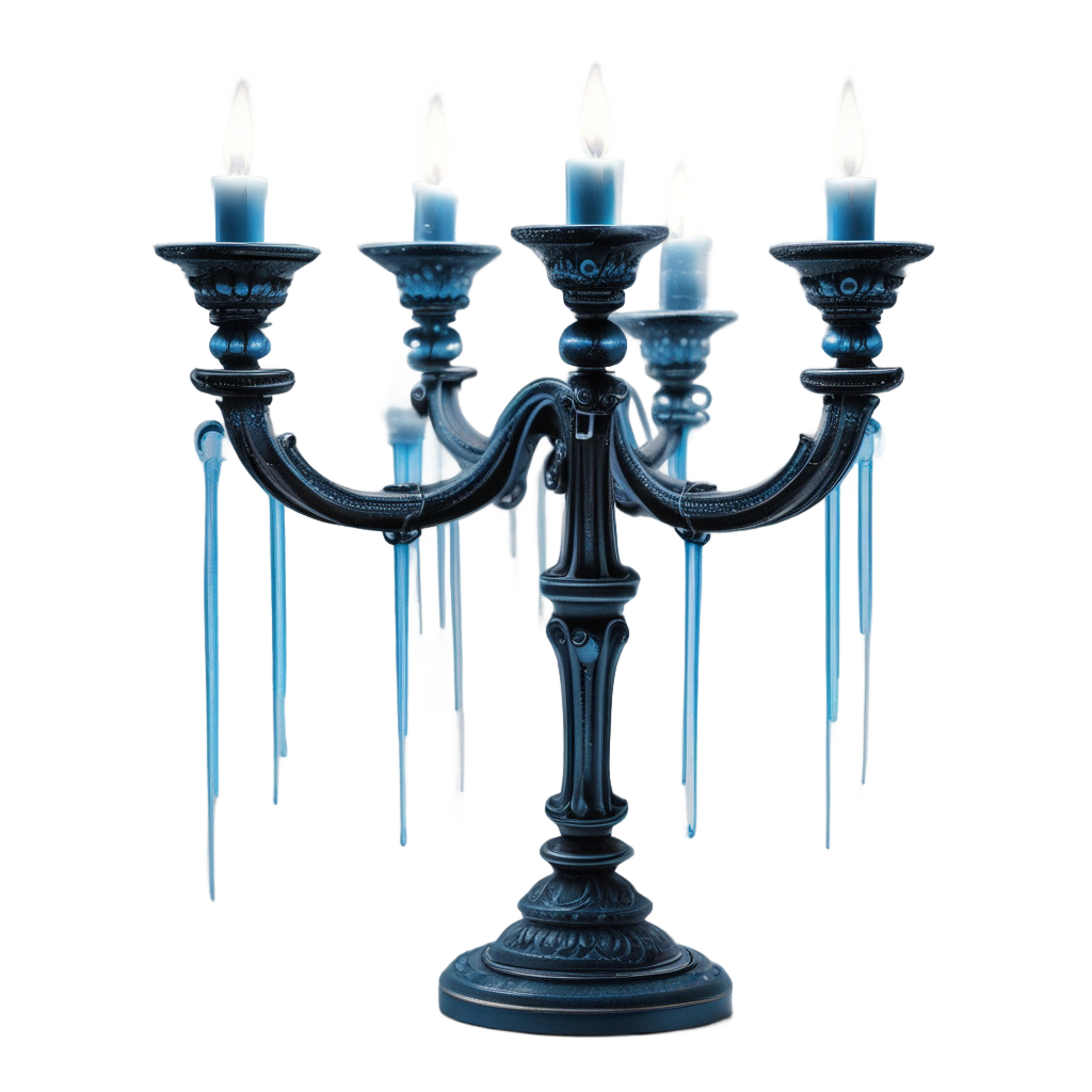 Candelabra with Neon Rain — victorian gothic stickers