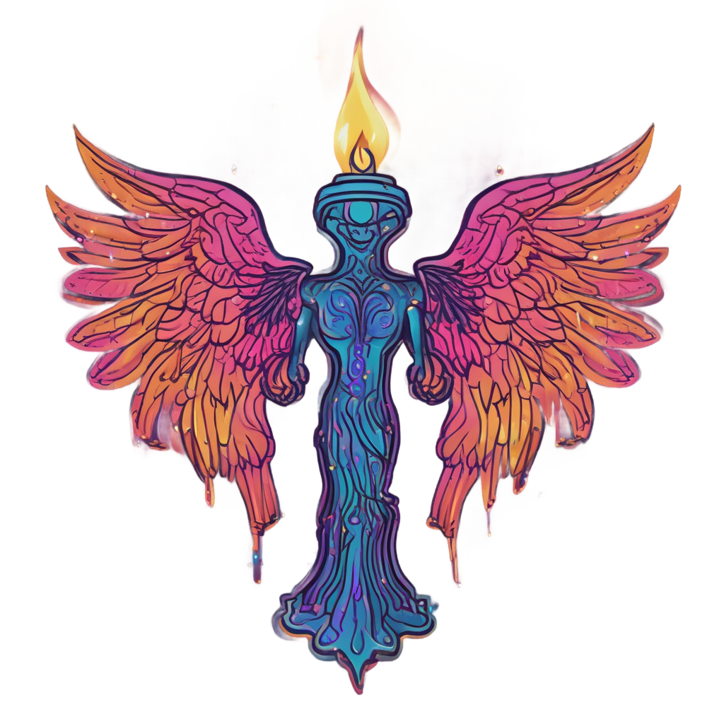 Candelabra with Neon Wings — victorian gothic stickers