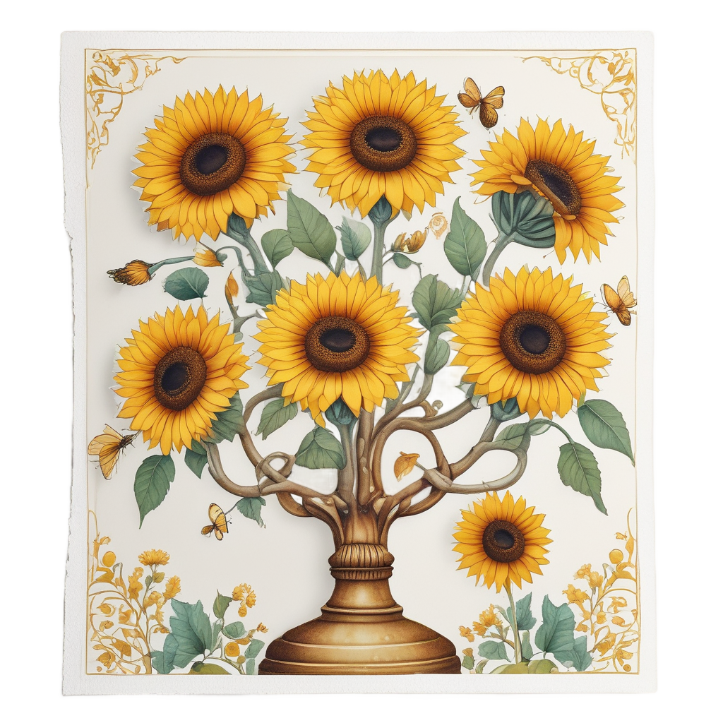Candelabra with Sunflowers — victorian gothic stickers
