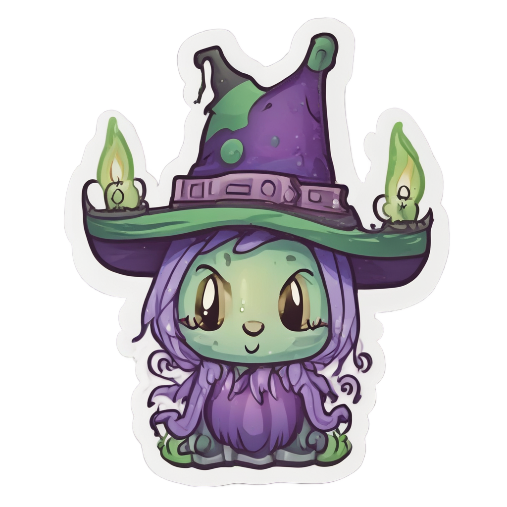 Candelabra With Witch Hat — victorian gothic stickers