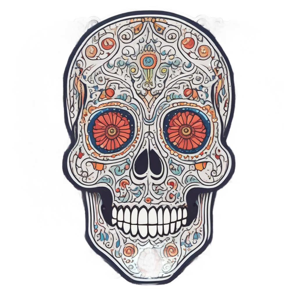 Candied Filigree Calavera — sugar skull stickers