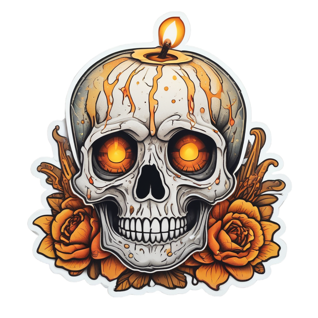 Candle Head Skull — cute skull stickers