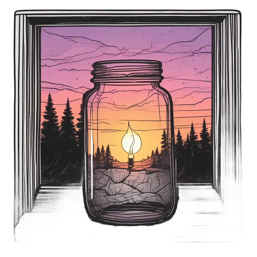 Candle in Broken Glass — slasher vibe stickers