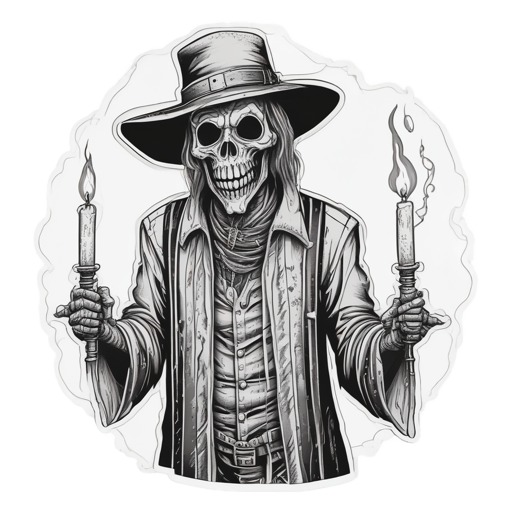 Candle-Wick Caretaker — slasher vibe stickers