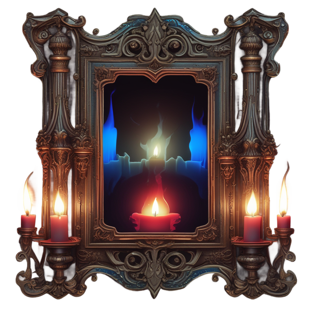 Candlelit Neon Mirror — victorian gothic stickers