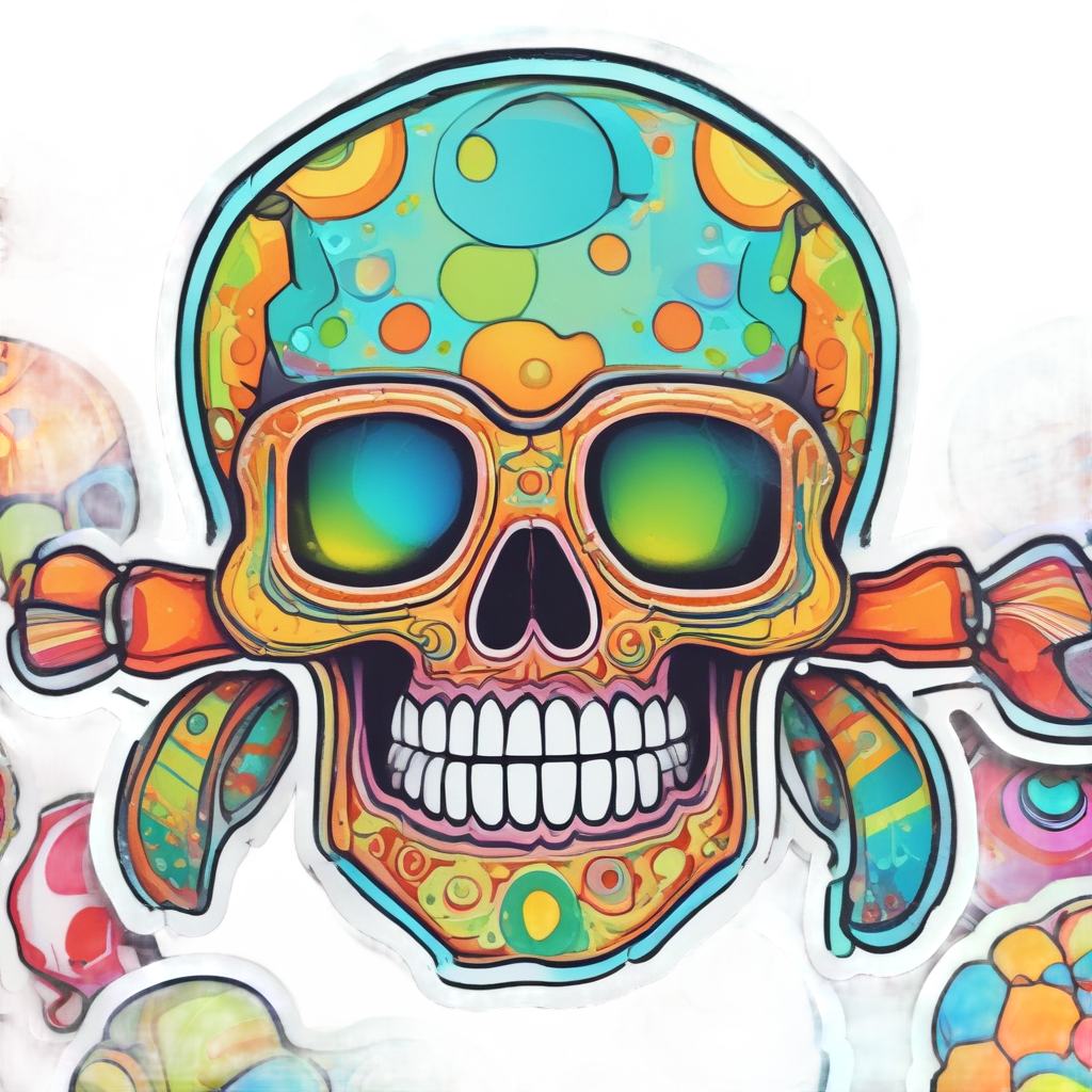 Candy Bow Skull — cute skull stickers