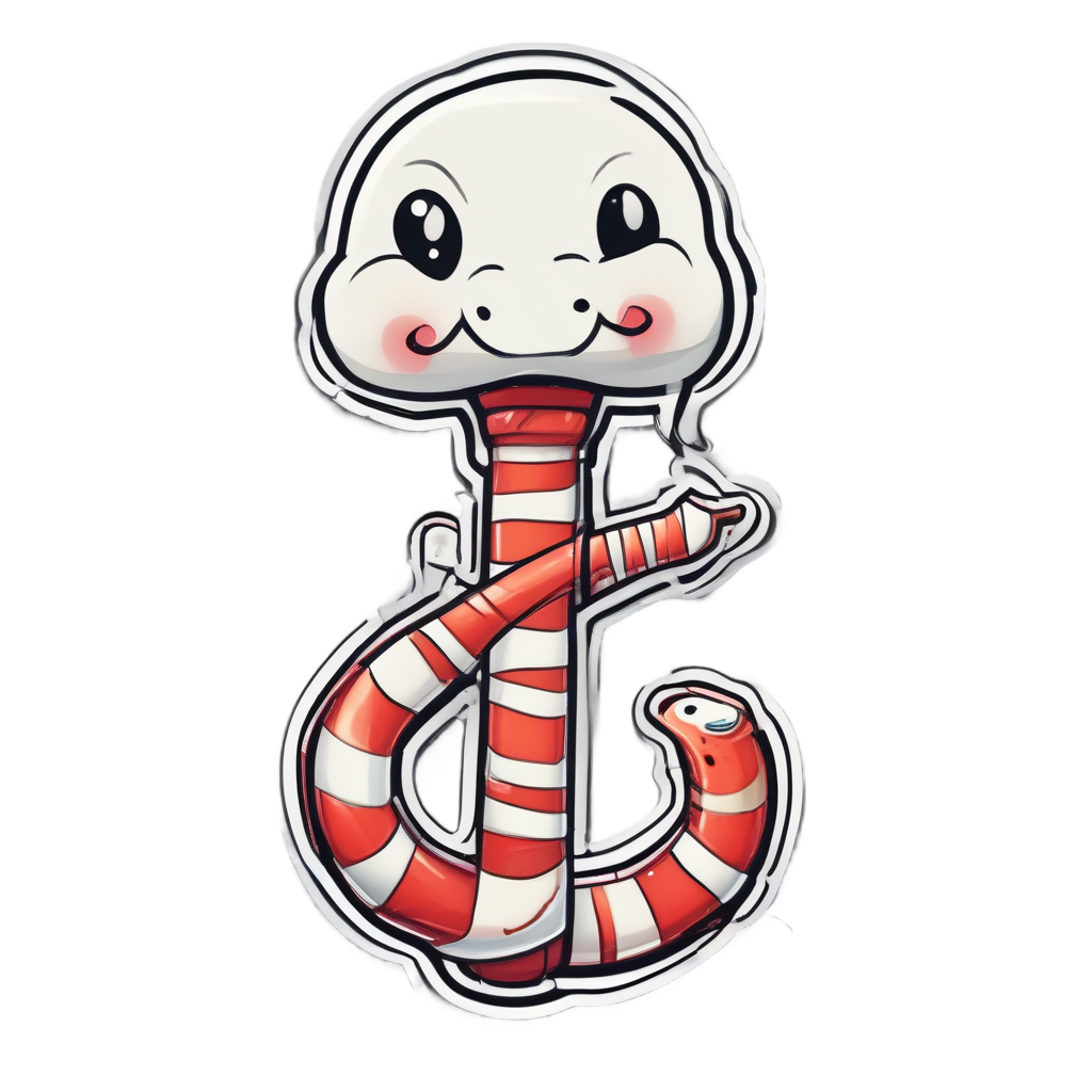 Candy Cane Dagger Snake — snake, dagger & rose stickers
