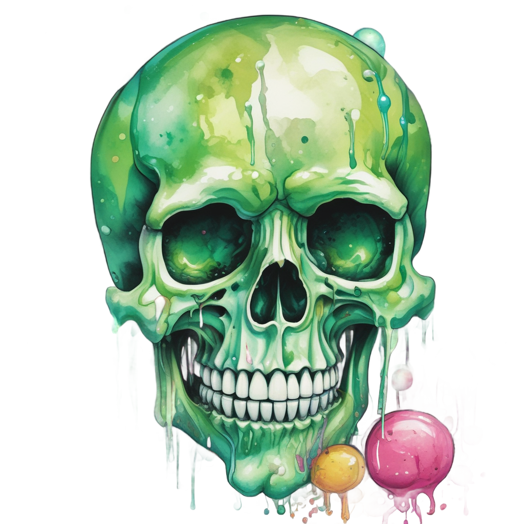 Candy-Coated Poison Skull — skull & crossbones stickers