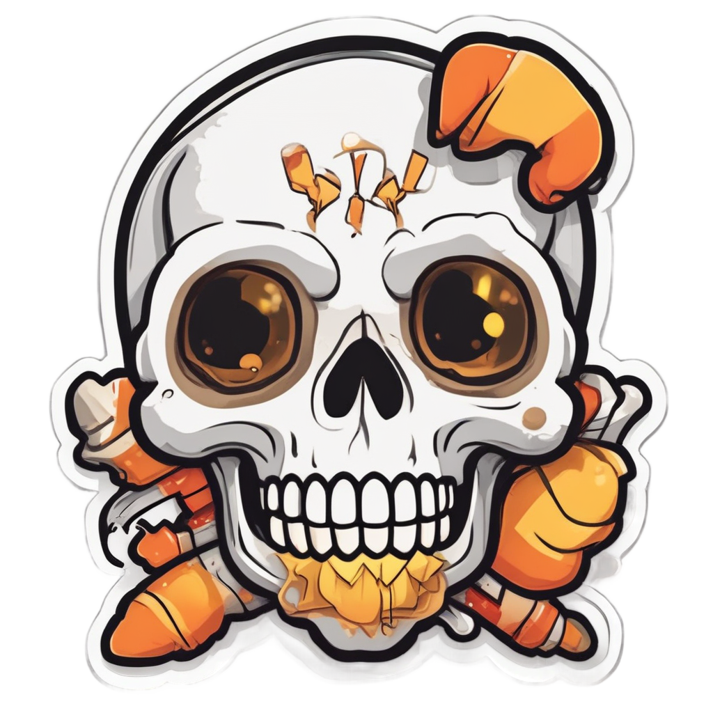 Candy Corn Crossbones — skull & crossbones stickers