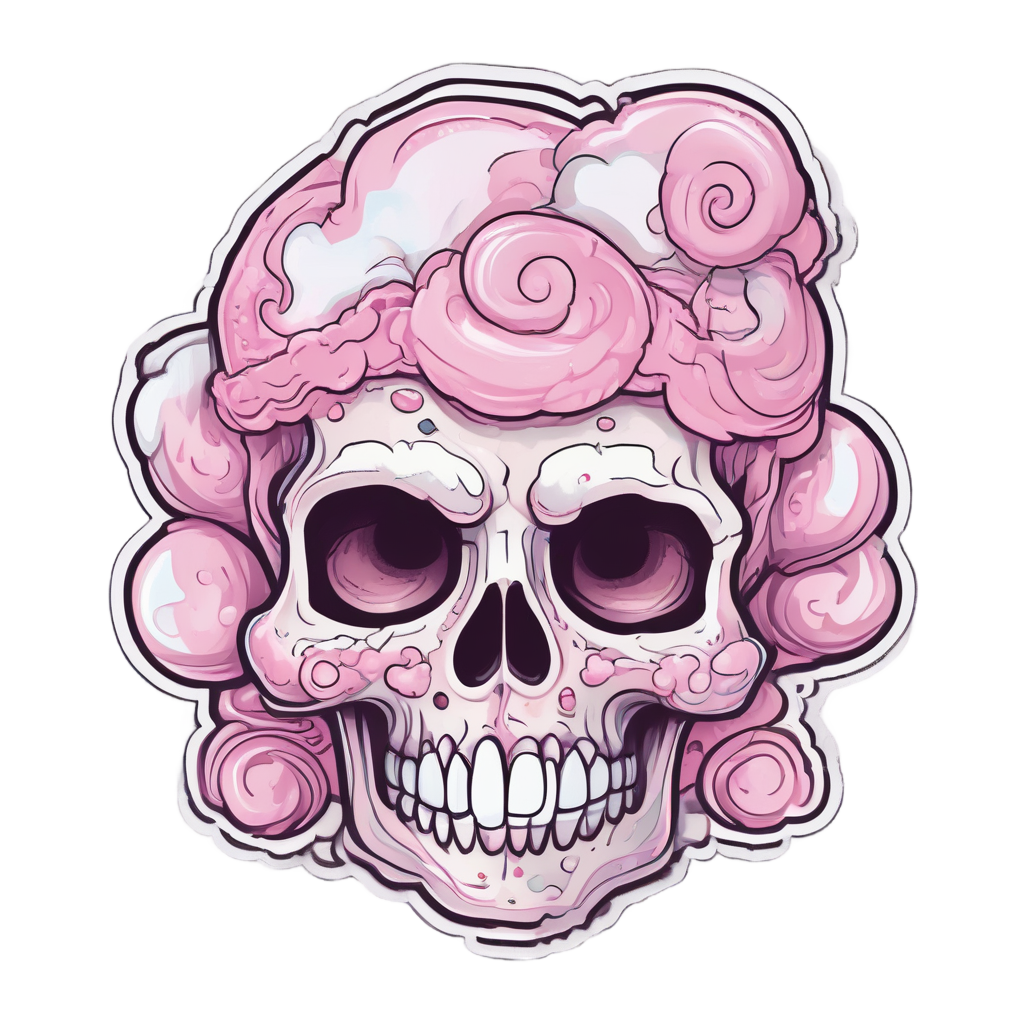 Candy Floss Skull — cute skull stickers