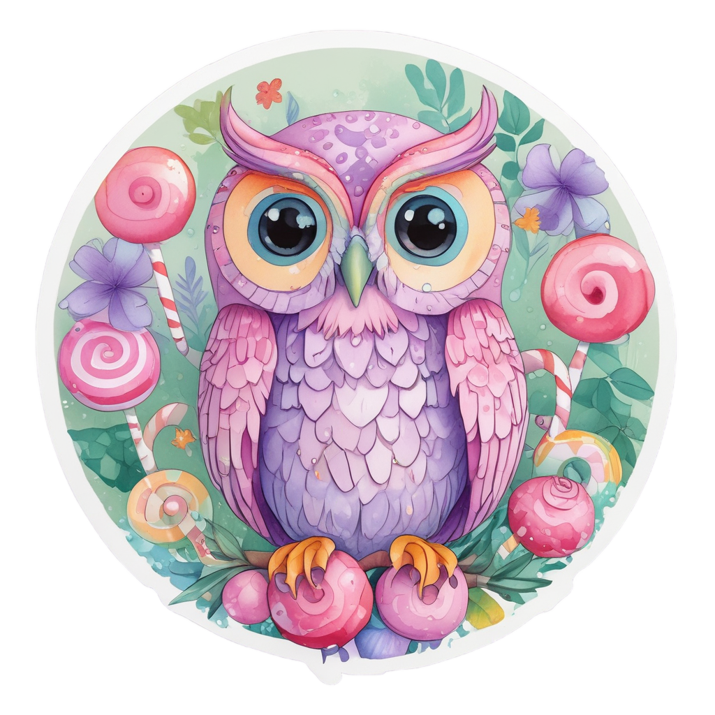 Candy Pop Owl — woodland nursery stickers