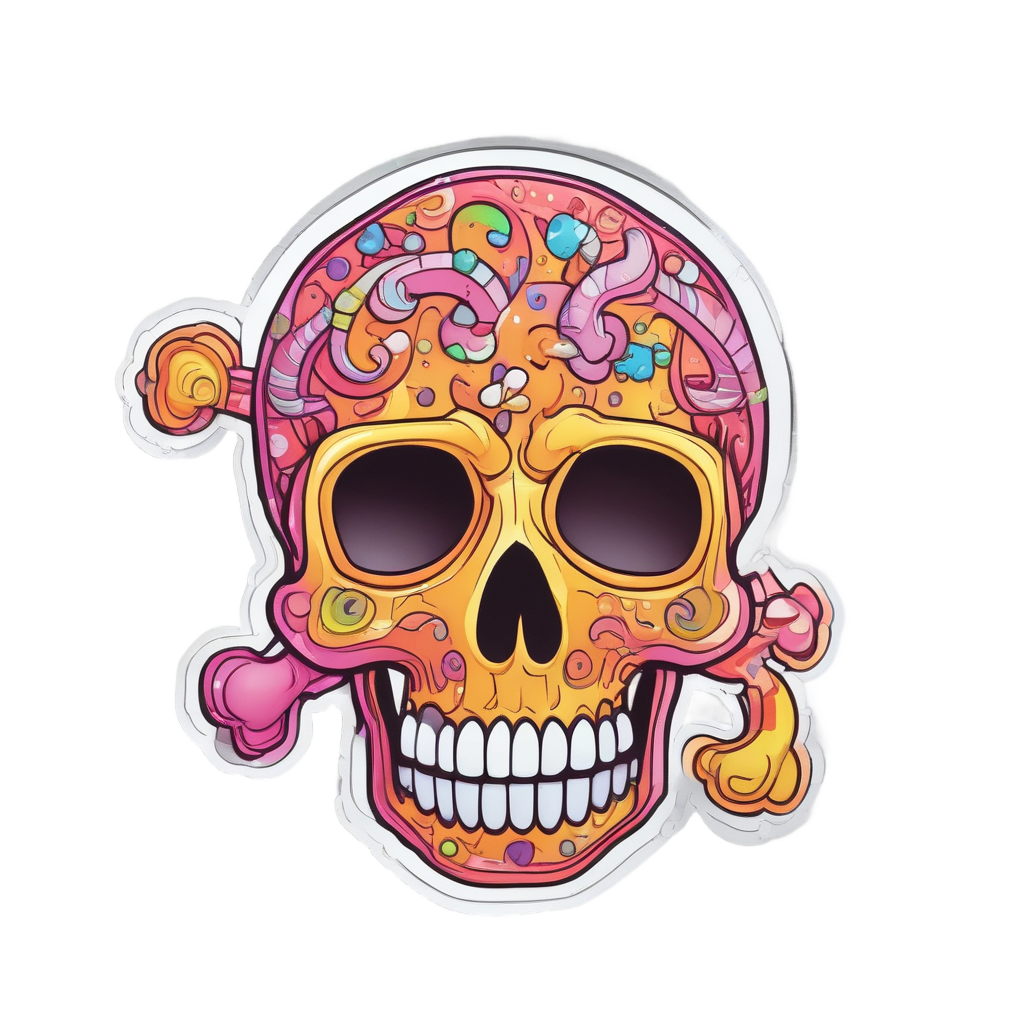 Candy Pop Skull — skull & crossbones stickers