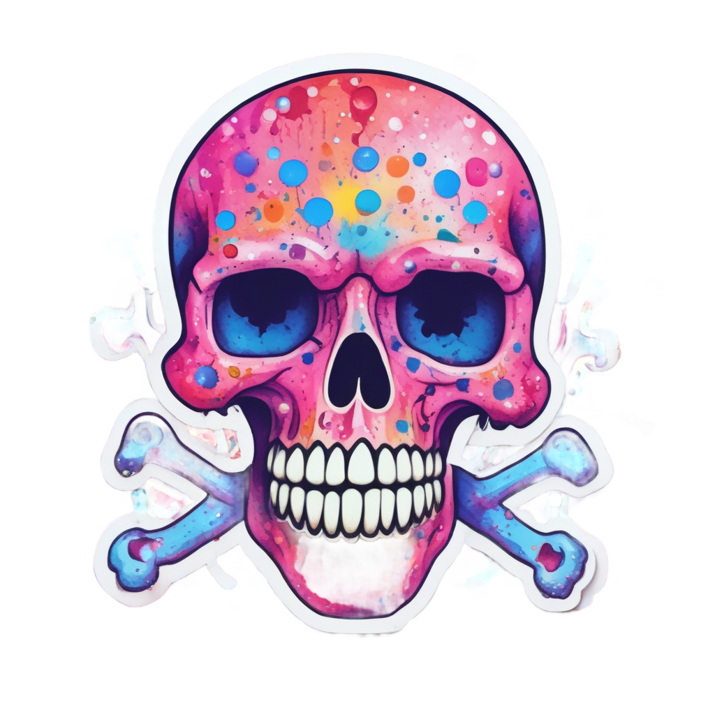 Candy Pop Skull — skull & crossbones stickers