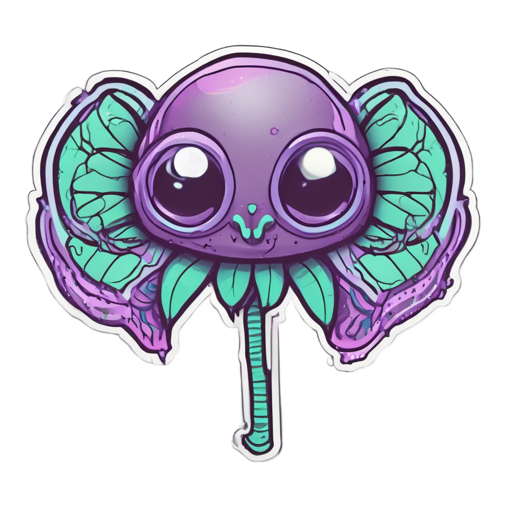 Candy Rose Alien — gothic botanical stickers