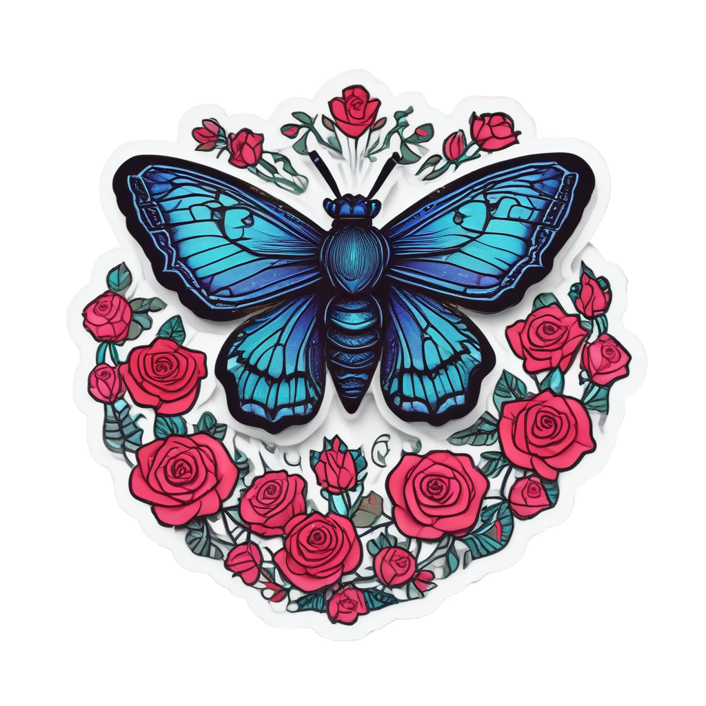 Candy Rose Dream — gothic botanical stickers