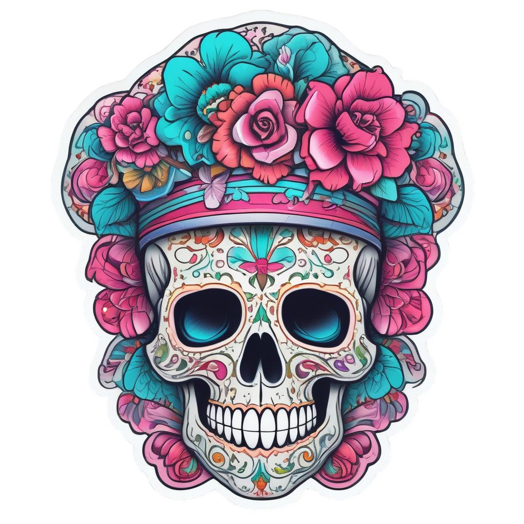 Candy Skull Bones — skull & crossbones stickers