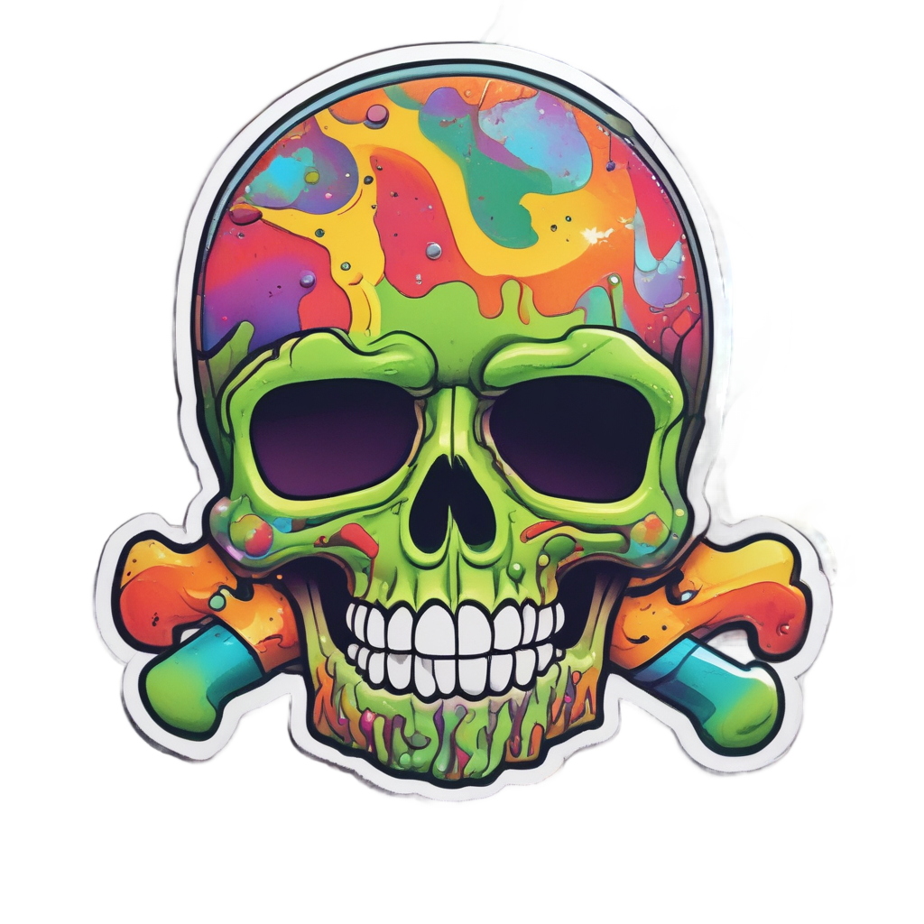 Candy Skull Cross Sweets — skull & crossbones stickers