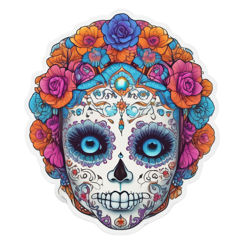 Candy Skull Doll Head — slasher vibe stickers