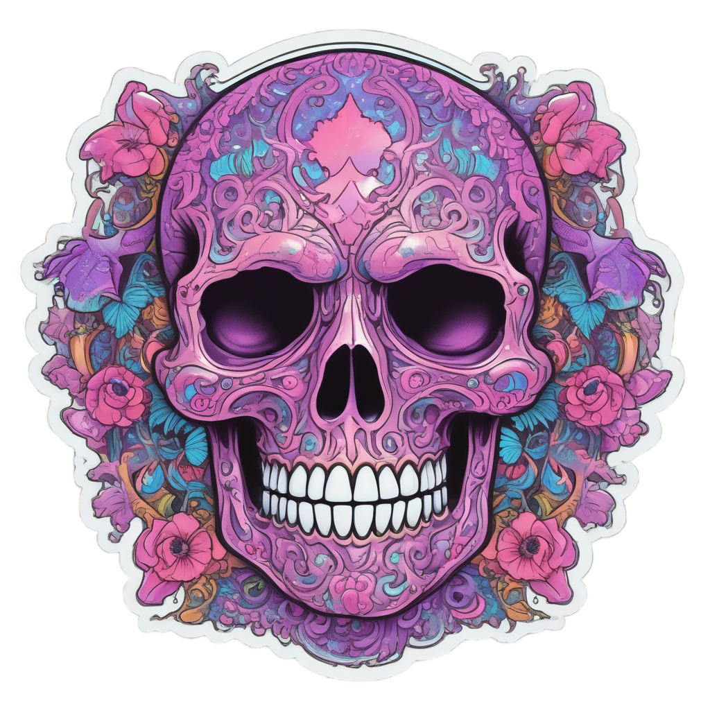 Candy Skull Glitter — skull & crossbones stickers