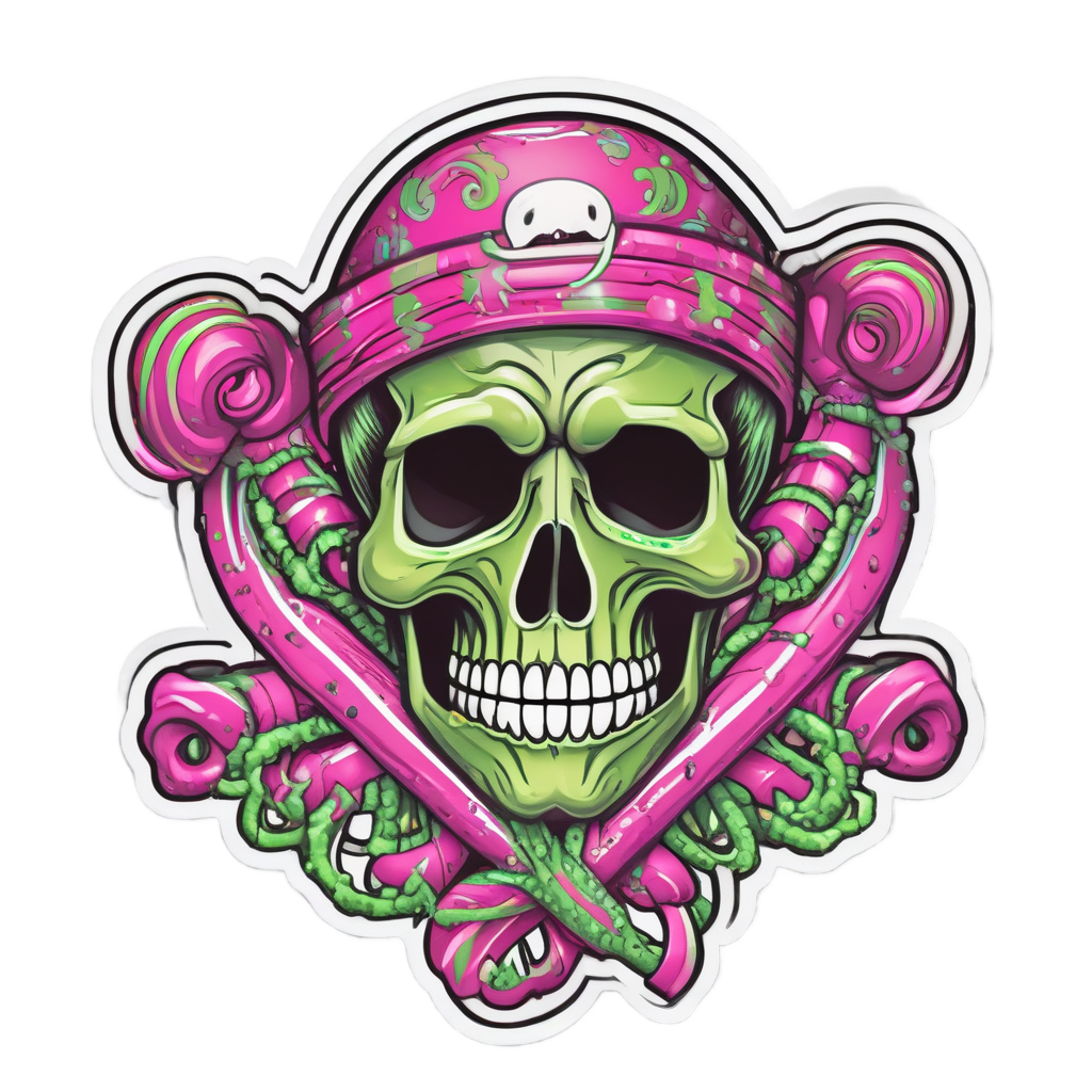 Candy Skull Sails — skull & crossbones stickers