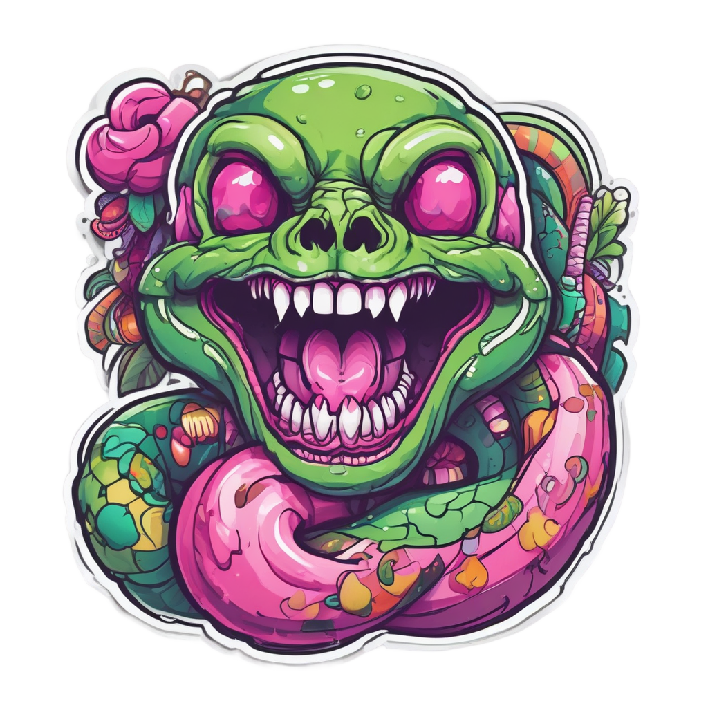 Candy Skull Serpent — mystical skull stickers