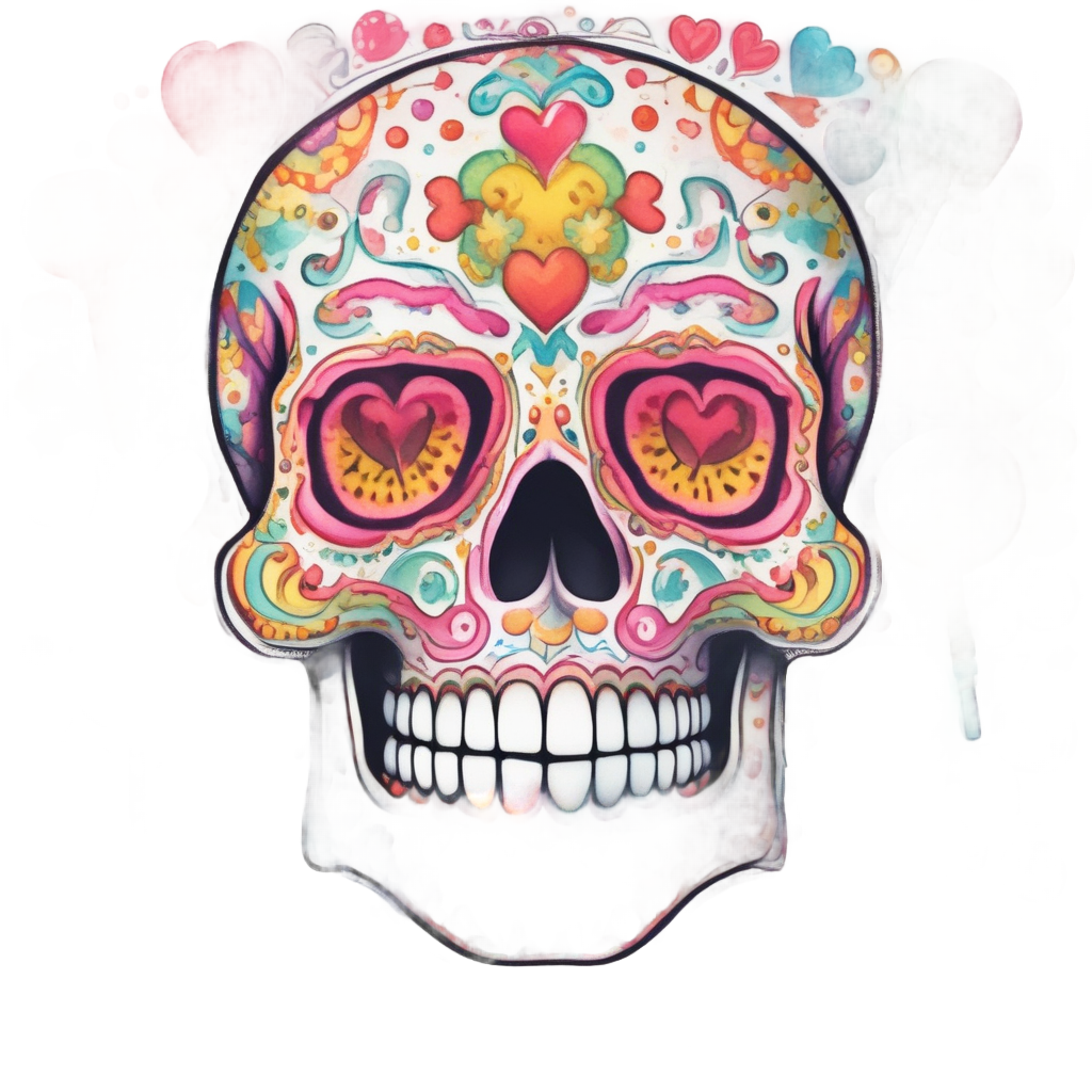 Candy Skull with Sweets — skull & crossbones stickers