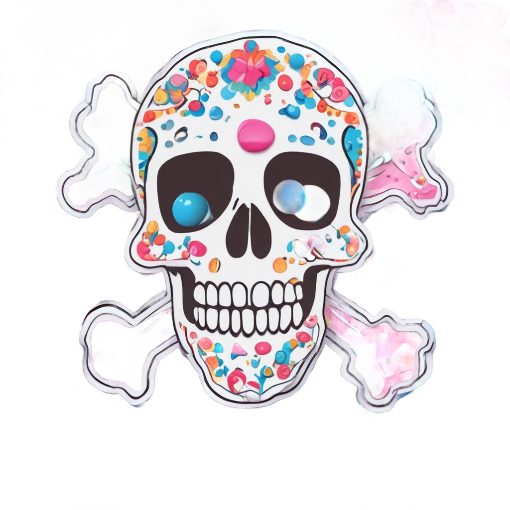 Candy Sweet Skull — skull & crossbones stickers