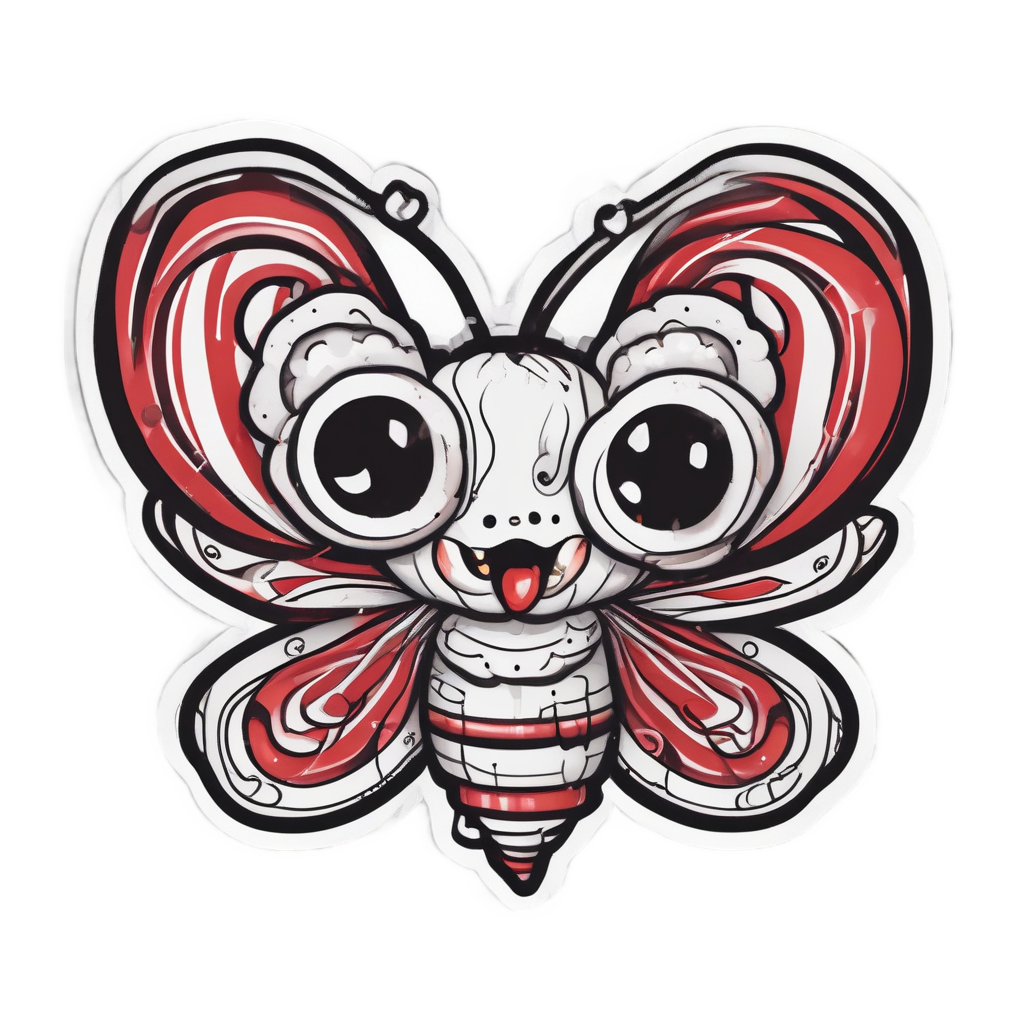 Candy Wing Moth — blackwork flash stickers
