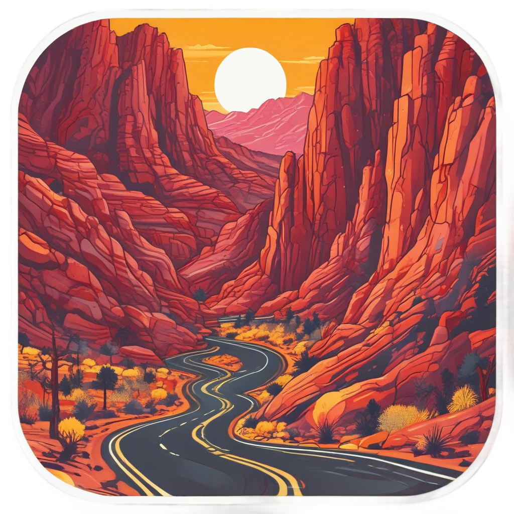 Canyon Neon Ribbon — open road stickers