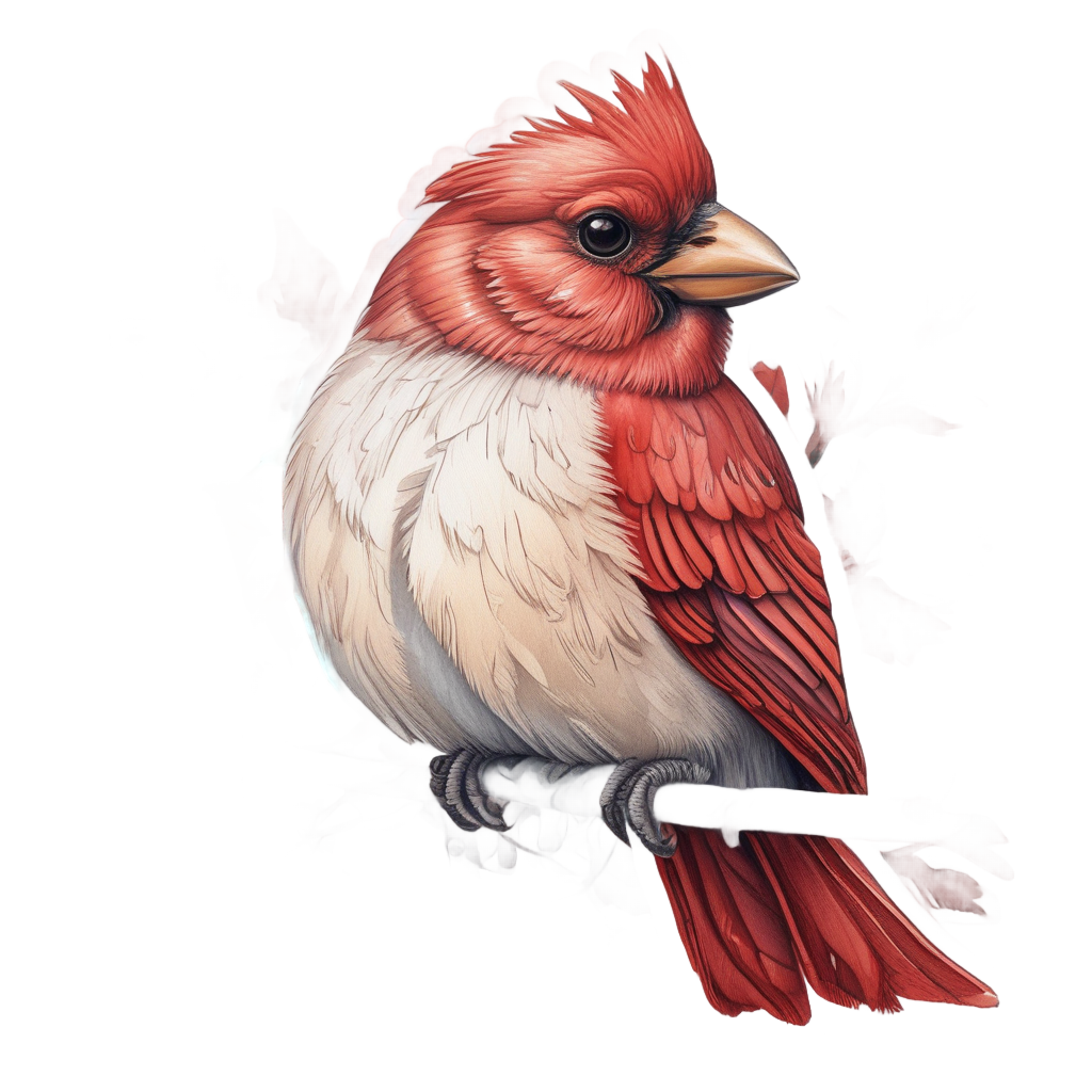 Cardinal in Cozy Scarf — animals & pets stickers