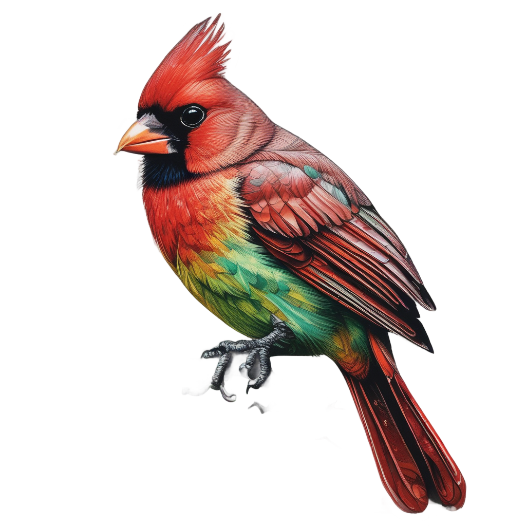 Cardinal Singing Emerald — music stickers