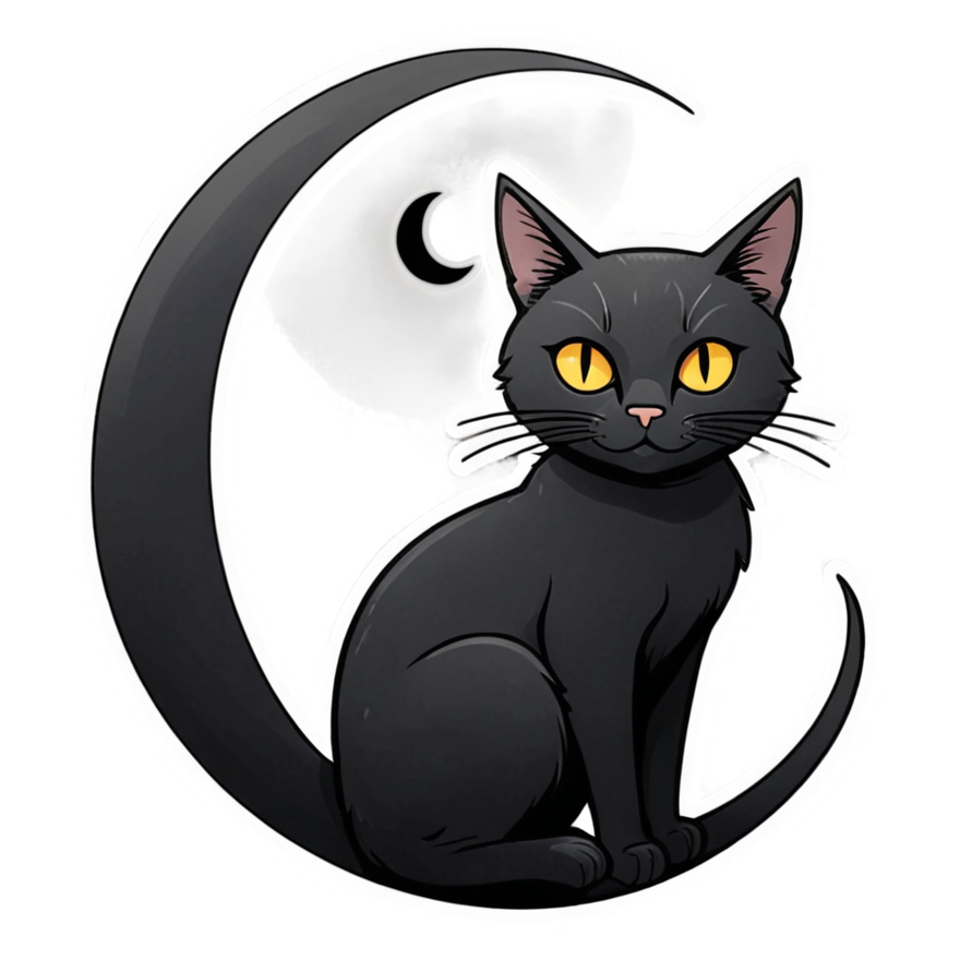 Witchy Black Cat — cat stickers