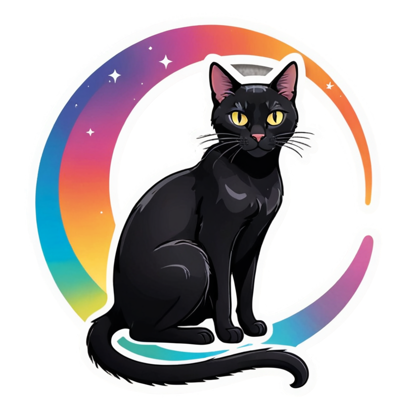Witchy Cat (holographic) — cat stickers
