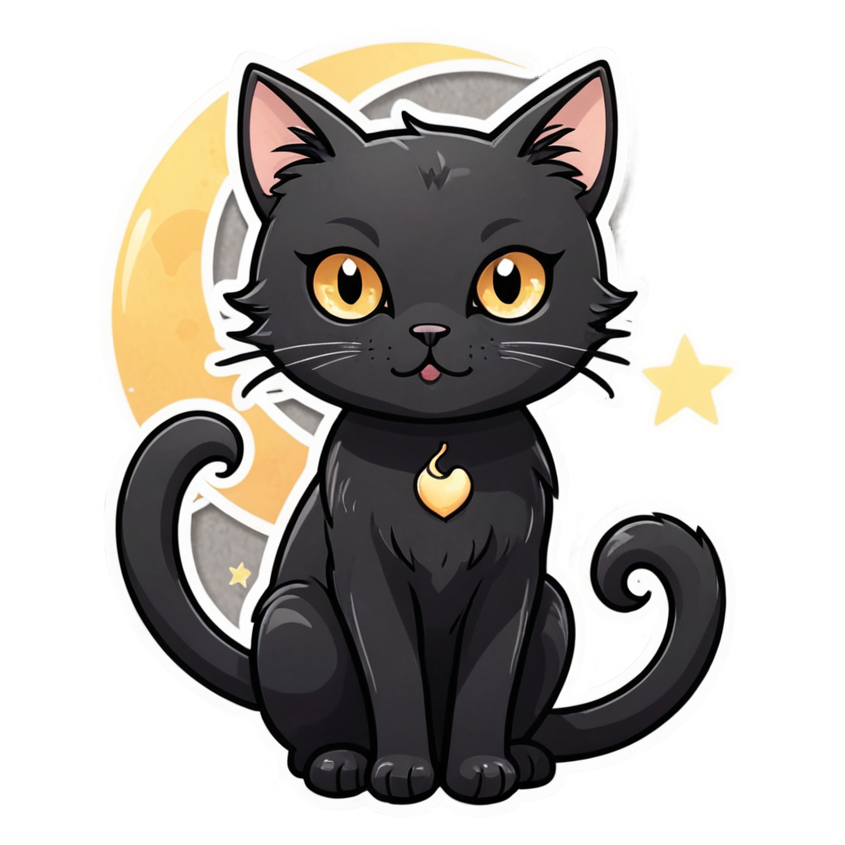 Witchy Cat (kawaii) — cat stickers