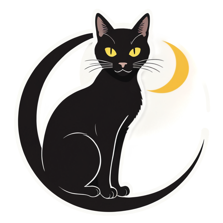 Witchy Cat (lineart) — cat stickers