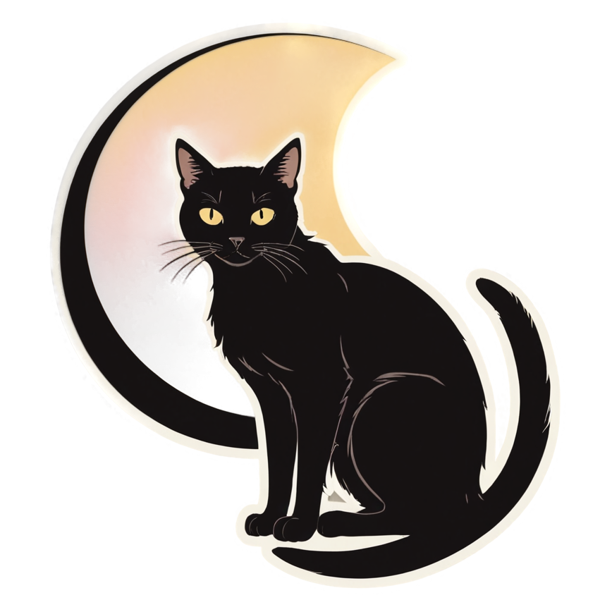 Witchy Cat (retro) — cat stickers