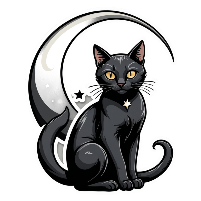 Witchy Cat (tattoo) — cat stickers