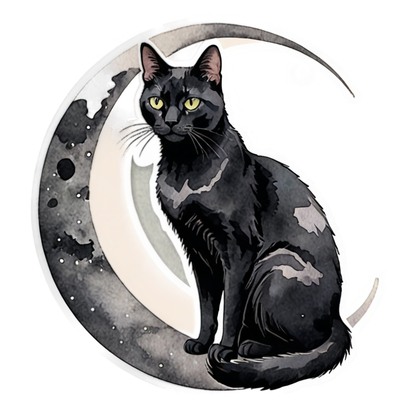 Witchy Cat (watercolor) — cat stickers