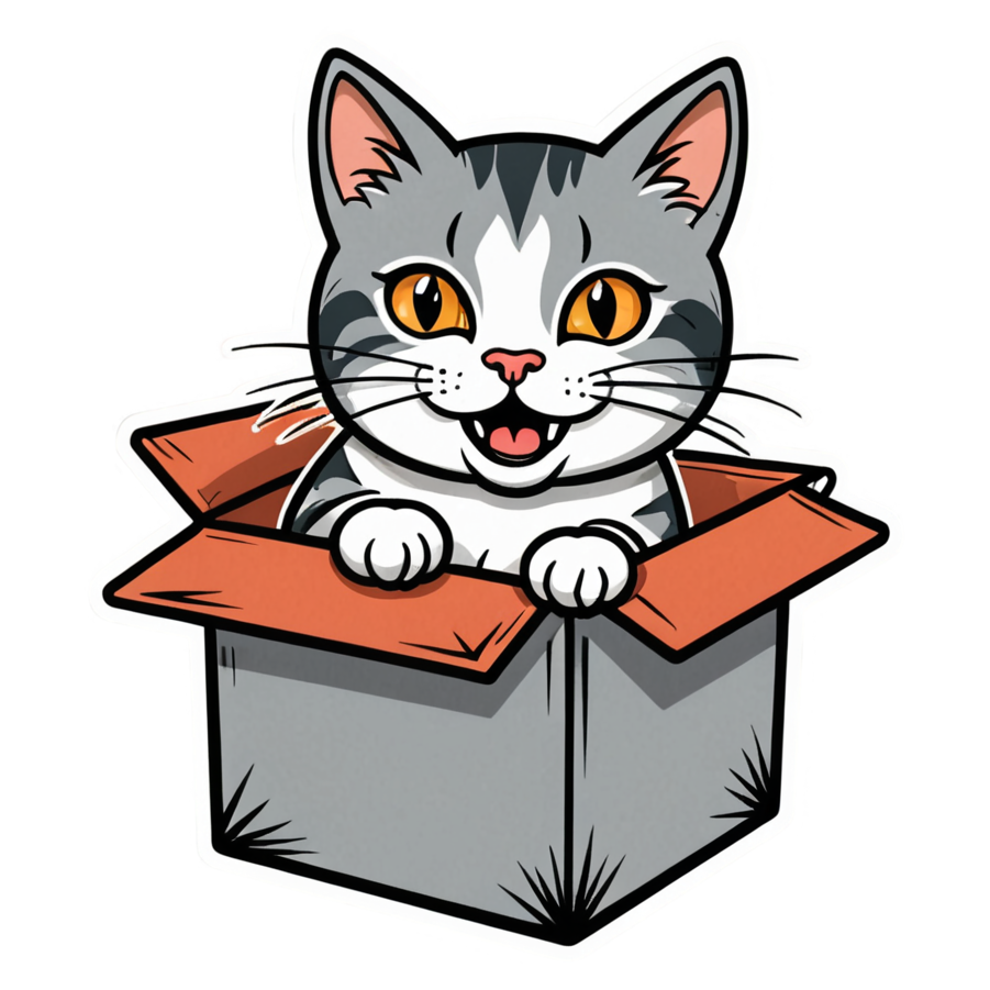 Box Cat (tattoo) — cat stickers