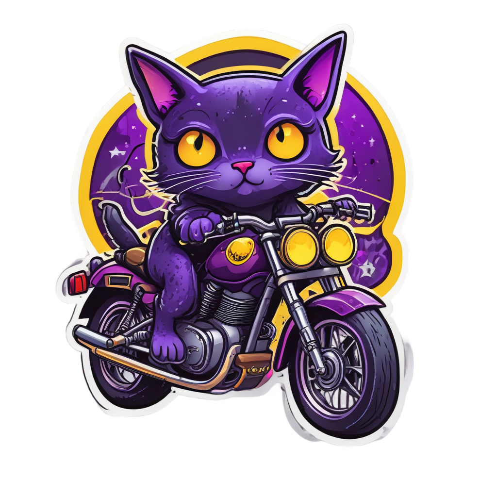 Cat Cruiser Cool — motorcycles stickers