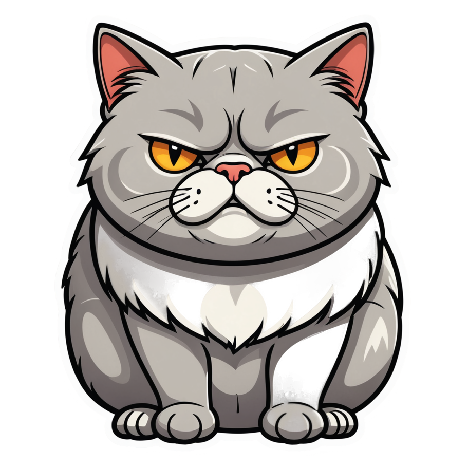 Grumpy Cat (lineart) — cat stickers