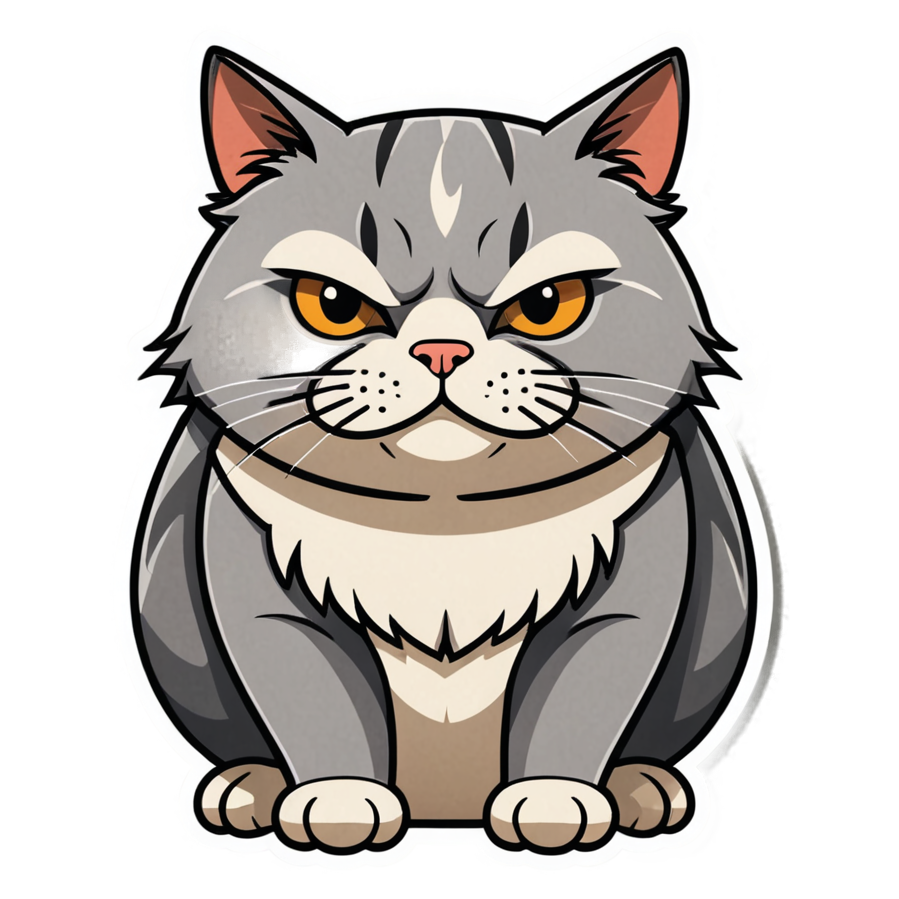Grumpy Cat (papercut) — cat stickers