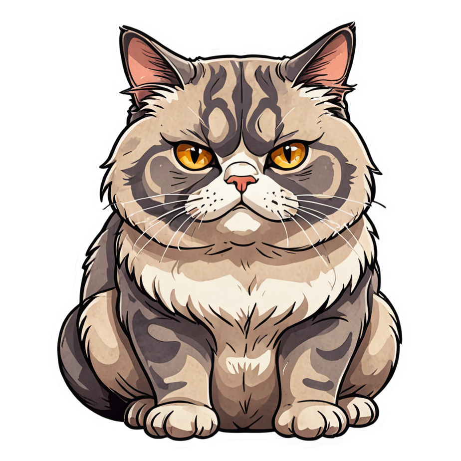 Grumpy Cat (watercolor) — cat stickers