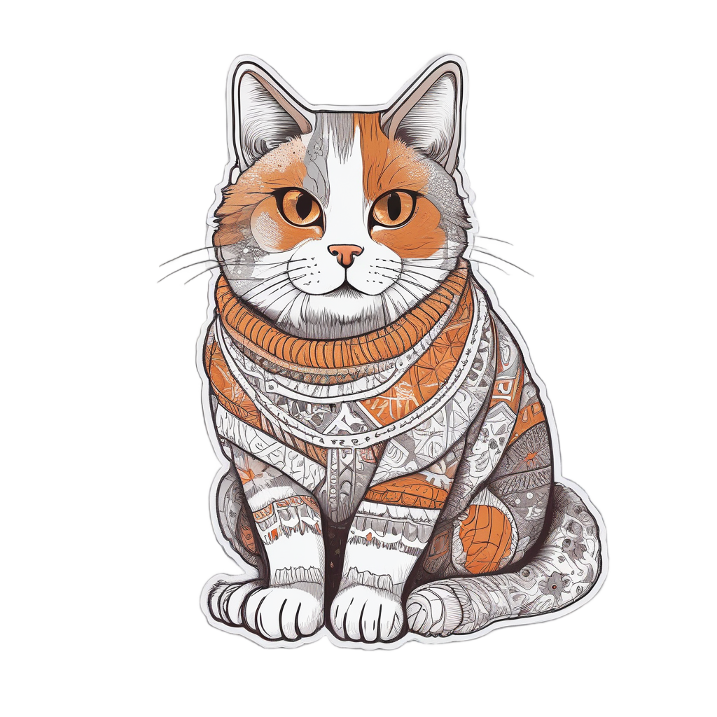 Cat in Cozy Sweater — cats stickers