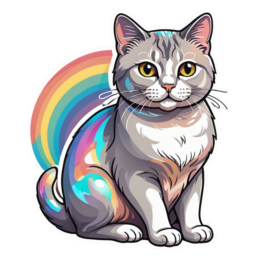 Loaf Cat (holographic) — cat stickers